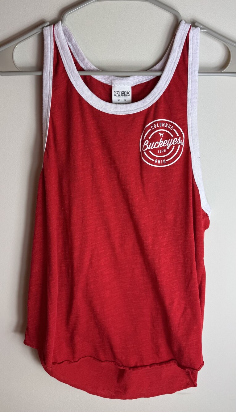 Pink Victoria's Secret XS Red Cotton Polyester Blend Tank Top Buckeyes